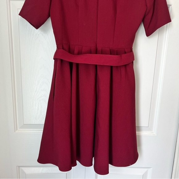 Women’s Gal Meets Glam Fit and Flare Size 4 Burgundy Dress Belted - Picture 12 of 13